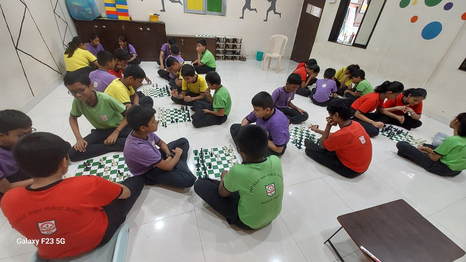 Students participating in an offline chess class at Brainiac Chess Academy in Vashi