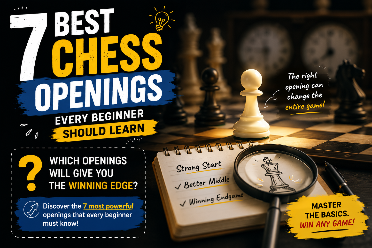 Best Chess Openings for Beginners explained by a coach