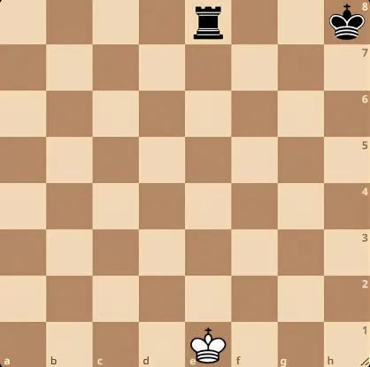Chess position showing a black rook giving check to the white king