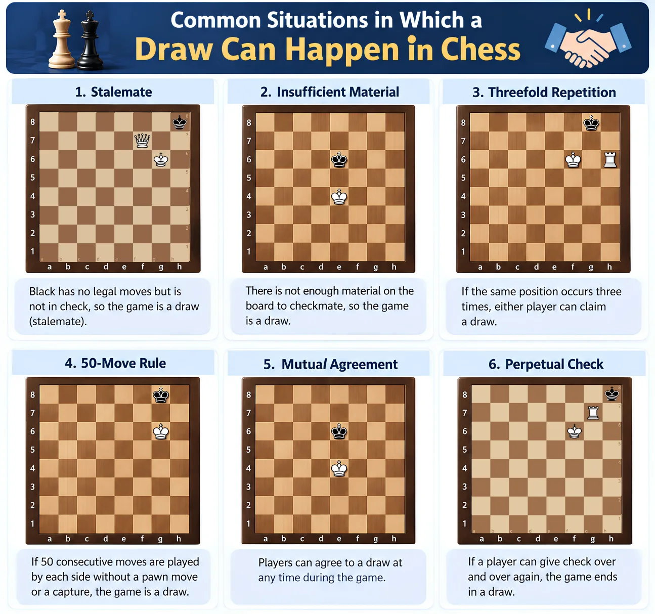 Chess board showing White king on e4 and Black king on e6 in a drawn king versus king position